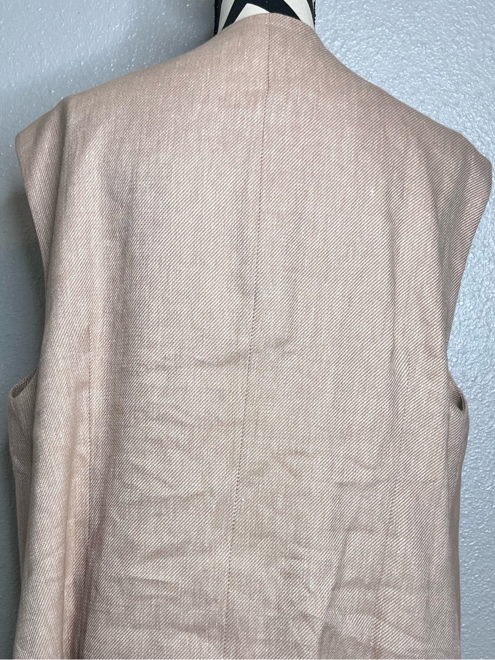 NWT Linen Blend Oatmeal Career Office Button Front Sleeveless Vest Sz 20W - Picture 5 of 11